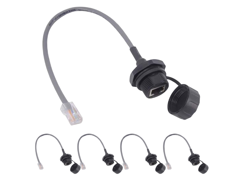 Waterproof RJ45 Bulkhead Connector with Cap