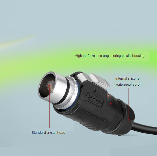 Cnlinko LP24 RJ45 IP66 Waterproof Dual-Port Circular Network Cable Socket Connector